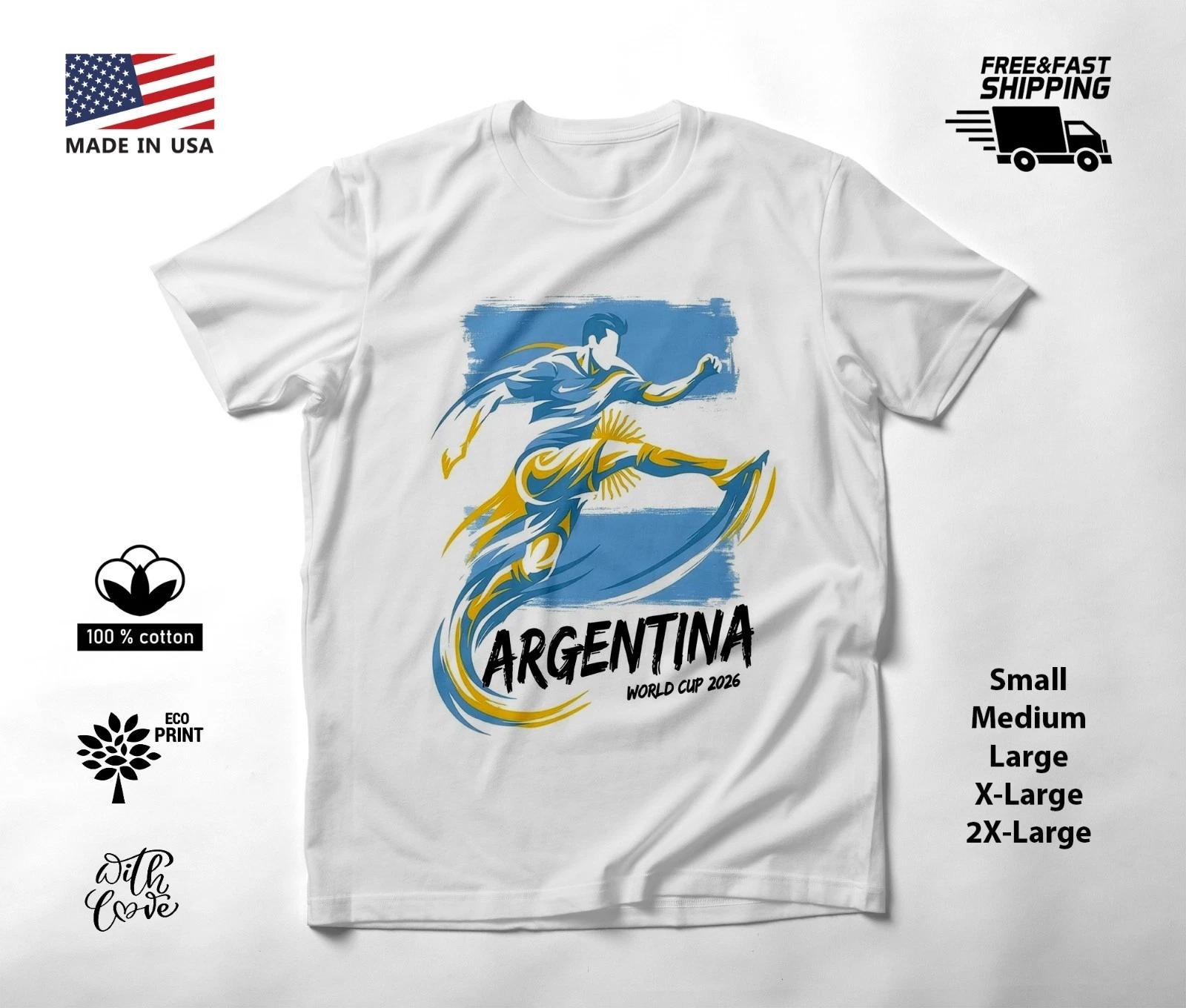 ARGENTINA - NEW World Cup 2026 Football Soccer Fans T-Shirt Tee Shirt XS
