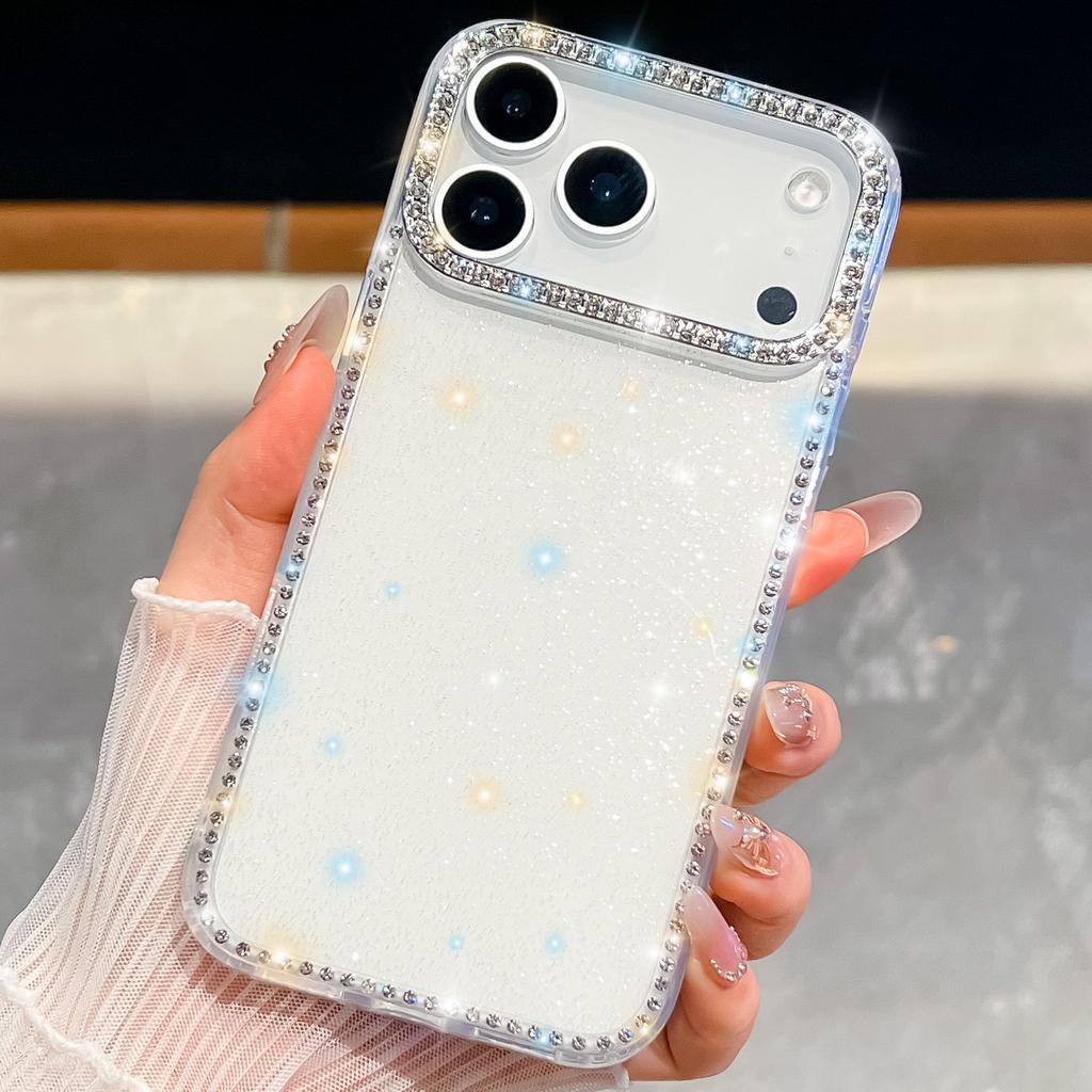 Star Transparent Glitter Powder Suitable for IPhone17Air Phone Case Apple 16 Ring Bracket 15 Diamond Mounted Anti Fall Cover