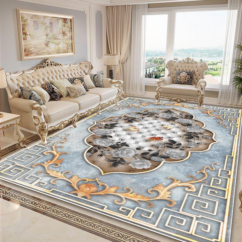 Koberce s květinovou výzdobou v evropském stylu Dekorace obývacího pokoje Luxusní koberce Domácí pohovková zóna Podložka pod nohy Protiskluzová Pokoj Ložnice Salonek Koberec