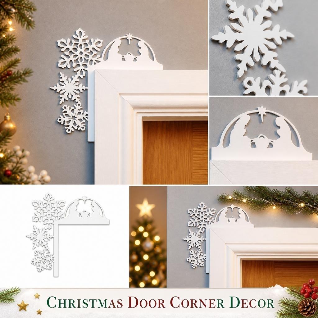 Christmas Door Hanger Decor, Wreath Hook for Front Door Wall Gate Holiday Decoration