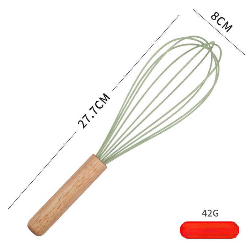 

ZISIZ Wooden Handle Silicone Whisk
