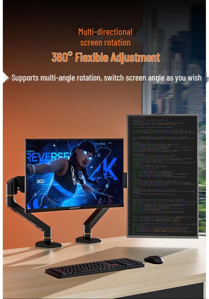 360° Rotating Adjustable Computer Monitor Stand with Mechanical Arm
