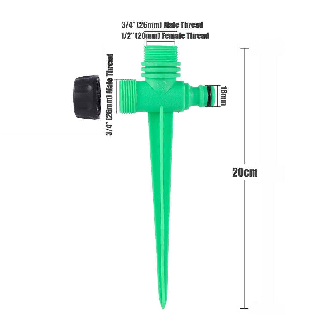 1/2" Male Thread Scattering Nozzle 360 Degree Automatic Rotating Garden Lawn Rotating Micro Sprinkler Watering Irrigation 1Pc