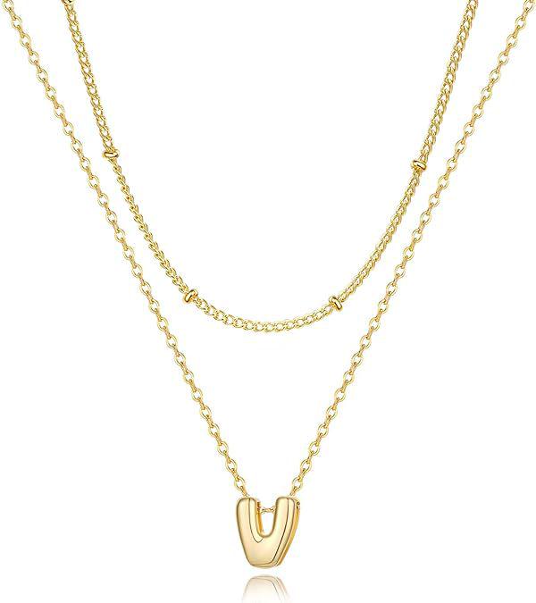 Trendy 26-Letter Pendant Layered Necklace: Elegant Women's Statement Clavicle Chain