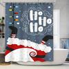 Tuniu Cute Christmas Shower Curtain Santa Claus Pattern Waterproof Fabric Bathroom Decor Festive Holiday Home Decor Gift Idea Fu