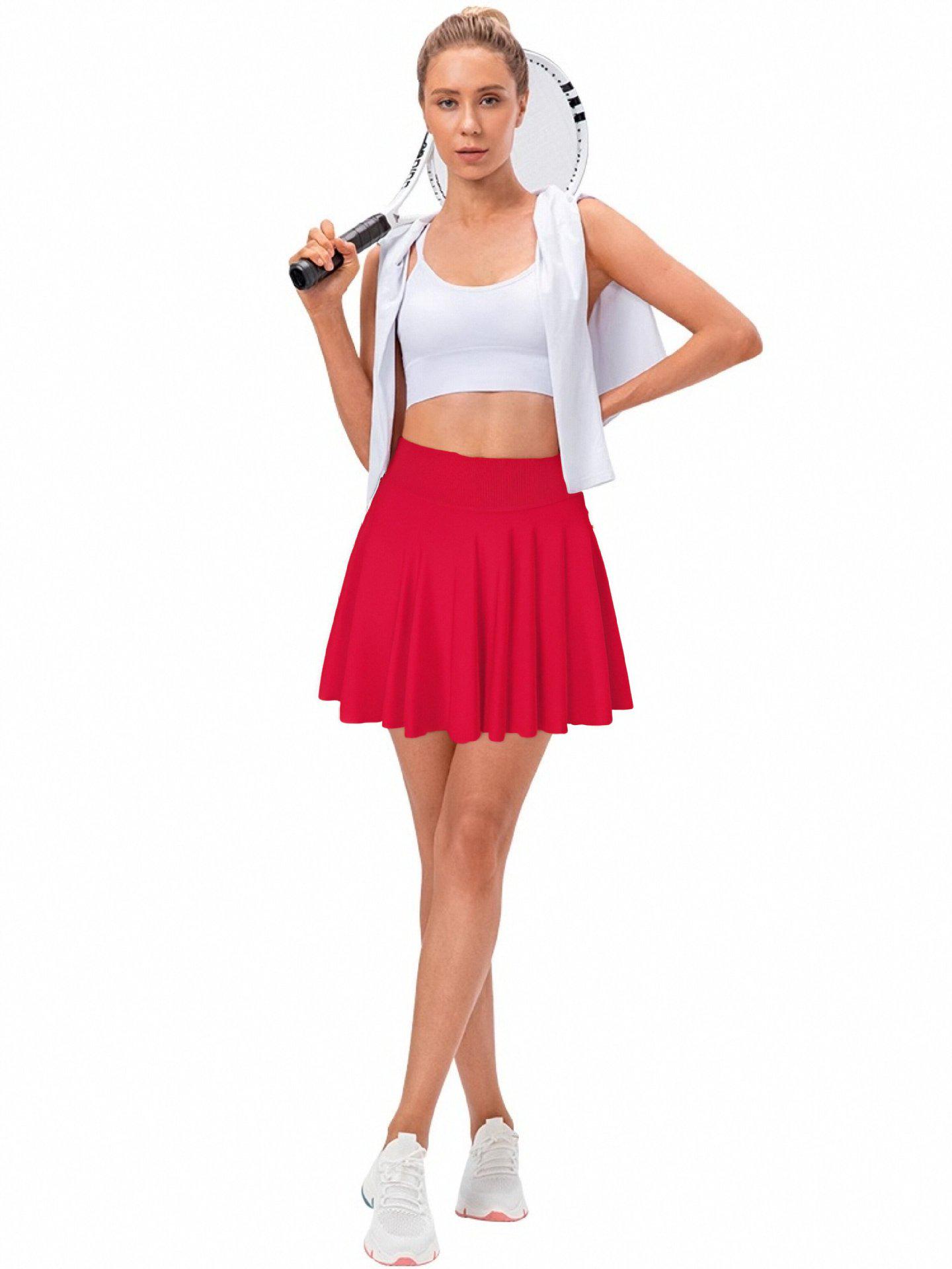 

Женская юбка для йоги и тенниса Cross-Border: Спортивная юбка в складку для бега, танцев и фитнеса Large красный