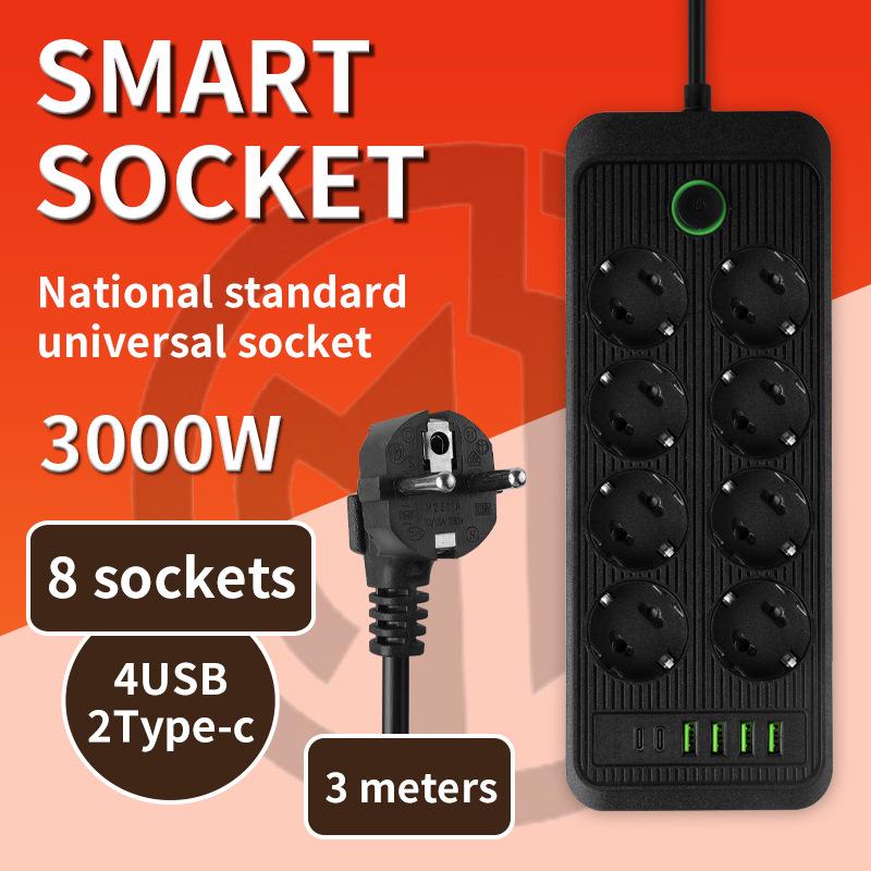 European Standard 16A Power Strip with Two-Pin Socket for Russian, German, Korean, and Austrian Use