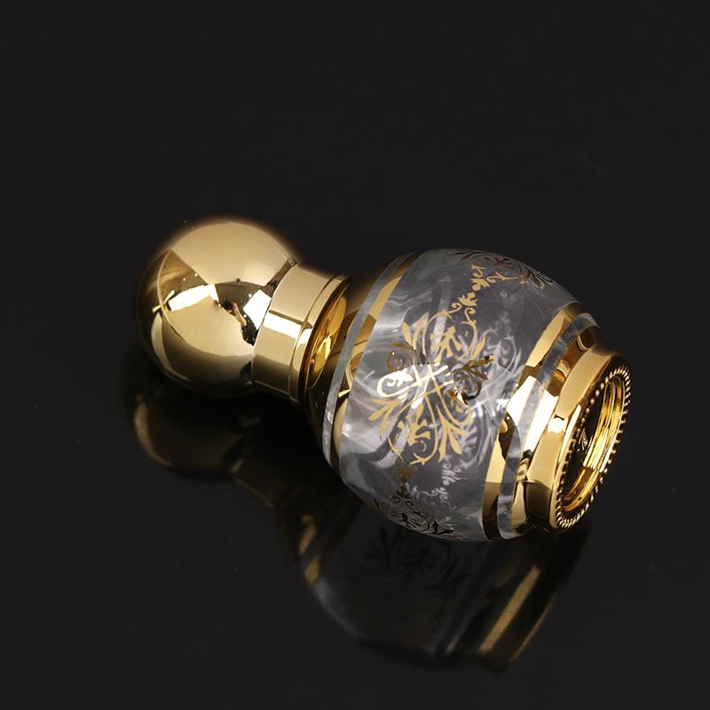 15 ml Roll-On-Flasche Glas Mini Ätherisches Öl Behälter Tragbar Mischen Parfümflasche Gold Leere Roll-On-Flasche Muster Zufällig