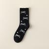 5/10 Pairs Casual Winter Australian Wool Socks for Women Thickened Warm Bow Tie Floor Socks Medium Length Socks In Coffee Color Plush Socks