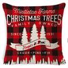 Federa Cuscino di Natale Fiocco di Neve Alce Albero di Natale Stampa Federa Cuscino Stile Nordico