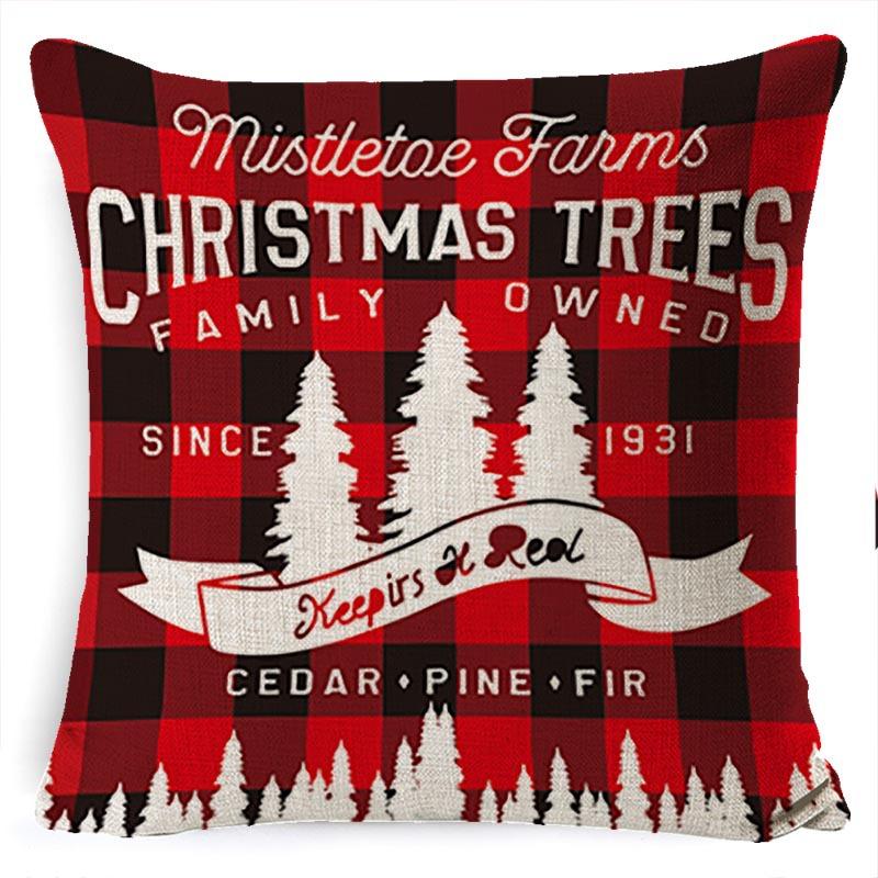 Federa Cuscino di Natale Fiocco di Neve Alce Albero di Natale Stampa Federa Cuscino Stile Nordico