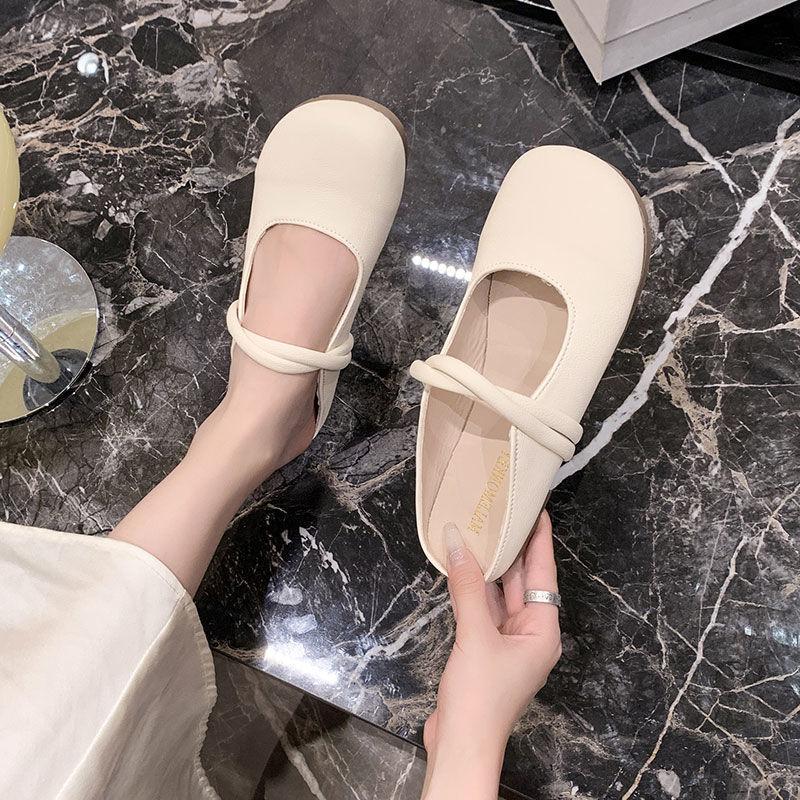 Baotou half slippers women's summer wear 2025 new gentle matching skirt lazy one pedal Mary Jane cool slippers