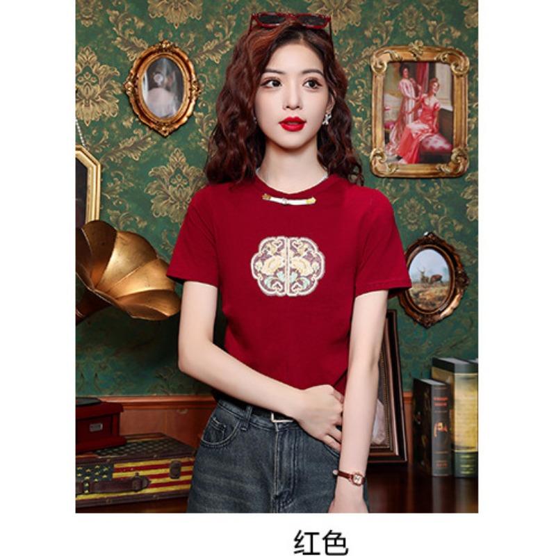 Sommer Kurzarm T-Shirt Damen Sommer Offene Kurze Baumwolloberteile