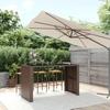VidaXL Bar Table and Brown Glass Top 185x80x110 Cm Poly Rattan, Party Table, Pub Table, Small Bar Table 362599