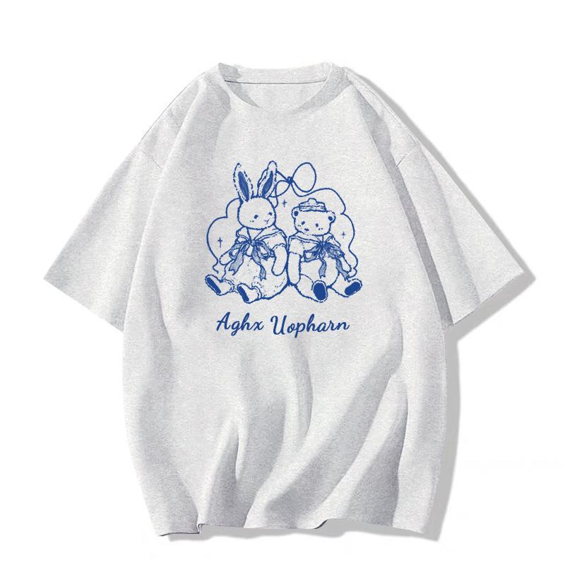 Women's Slimming White Pure Cotton Short-Sleeve T-Shirt - New Summer 2025 Collection