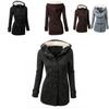 Giacca da Donna con Cappuccio in Misto Poliestere e Cotone con Zip e Bottoni a Corno Vestibilità Sartoriale Elegante Capospalla da Pendolare