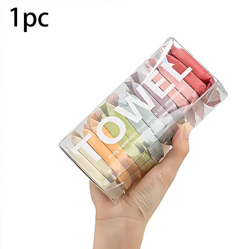 

Разноцветные спрессованные полотенца - Расширяющиеся салфетки для лица и тела, Дорожный размер, Ультра-абсорбирующие, Биоразлагаемые, для спортзала, кемпинга United States