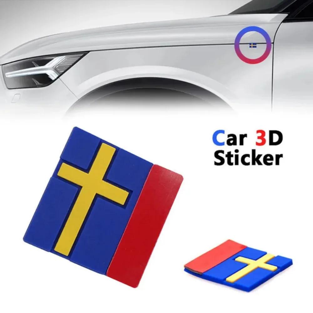 Auto 3D Schweden Flagge Dekoration Emblem Aufkleber Auto Innenraum Spalt Tür Kofferraum Frontgrill Abzeichen Aufkleber für XC40 XC60 XC90 S60 S90 V40 V90