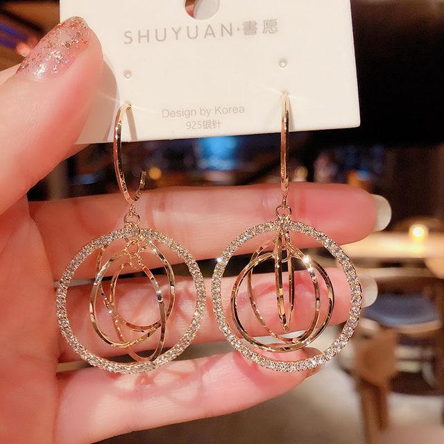 New Fashion Trend Round Exaggerated Elegant Delicate Pearl Earrings Women 'S High Jewelry Dinner Dance Party Gift Wholesale