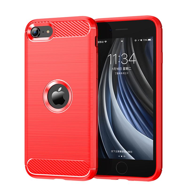 

Чехол для iPhone SE 2020 Чехол-бампер для iPhone SE 2020 Противоударный силиконовый защитный чехол для телефона из ТПУ Черный чехол для iPhone SE 2020 For iPhone SE 2020 красный