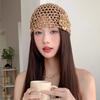 Flower Hollowed Out Knitted Hat Thin Weave Cap Retro Woven Pullover Cap  Spring Summer