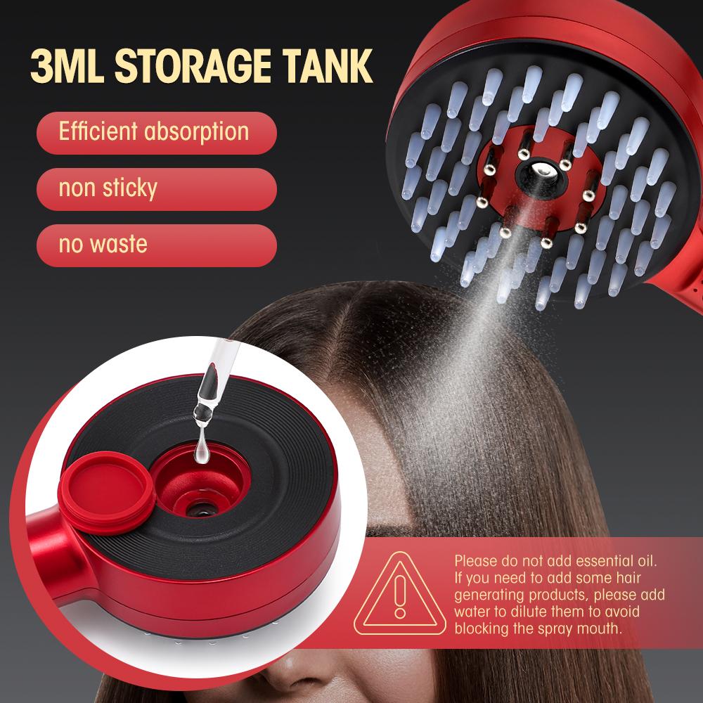 Electric Spray Massage Comb Micro Current Red and Blue Light Nourishing Scalp Nano Atomized Scalp Massager Anti Hair Loss Brush