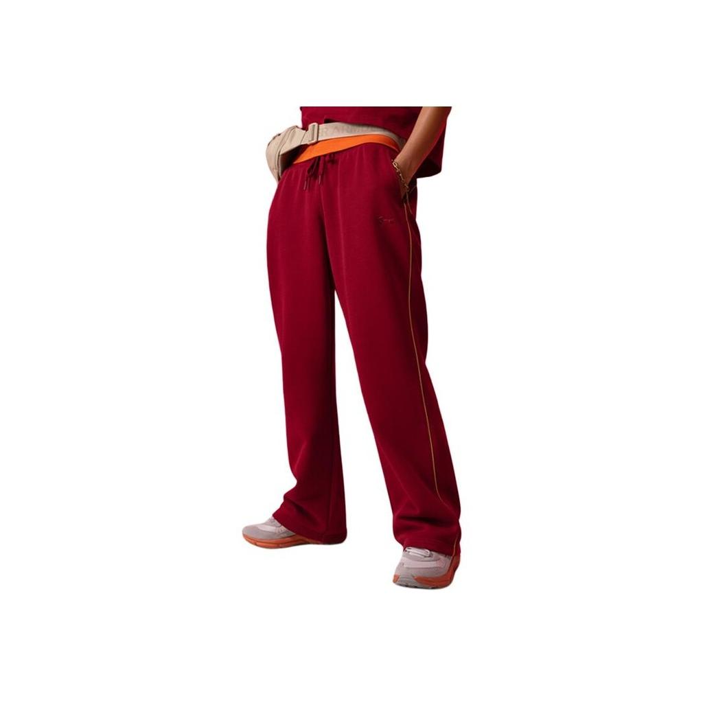 Under Armour UA CNY Casual Sports Series Fashion Simple Loose Fit Knit Sweatpants Women Bottoms Flame-Red 6006012-625