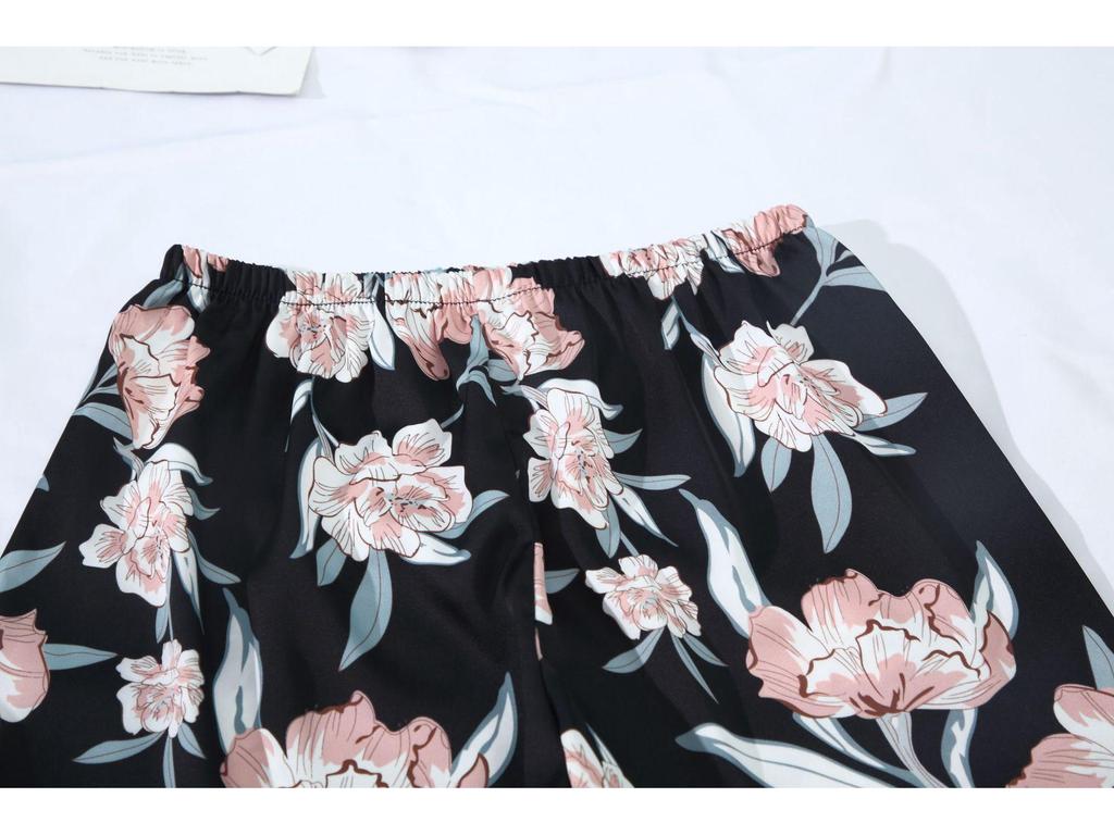 Women's Ice Silk Solid Color Two-Piece Lounge Set with Chest Pad