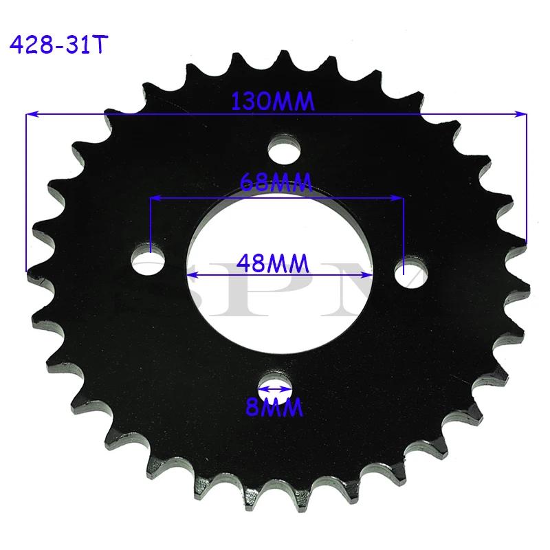 Motorcycle 25T/31T/32T/37T/41T/48T Rear Sprocket 428 Chain Disc 48MM For ATV Go Kart UTV Buggy Golf Cart Quad Bike Accessories