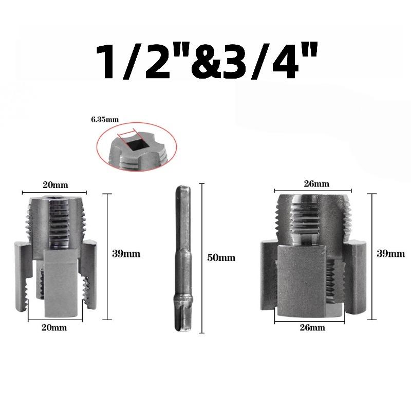Řezačka závitů potrubí Nástroj na opravu závitů potrubí 1/2", 3/4"
