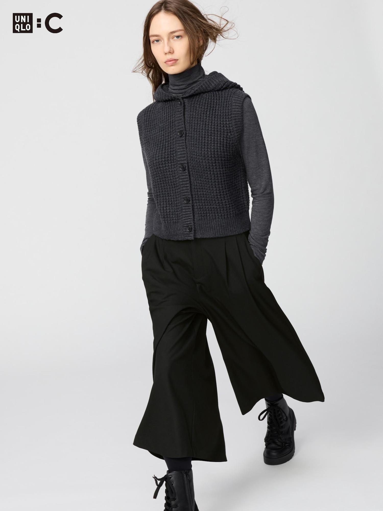 

Uniqlo Жилет с капюшоном вафельной вязки 08 DARK GRAY/WOMEN XS