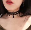 European And American Gothic Lace Collarbone Chain Women's Choker Simple Black Punk Accessory Collar