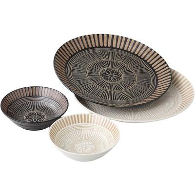 Ale-net Sausalito Pair Lunch Set (2-Piece Set, 25cm Diameter X 3cm Height) - Mino Ware Porcelain, Made In Japan