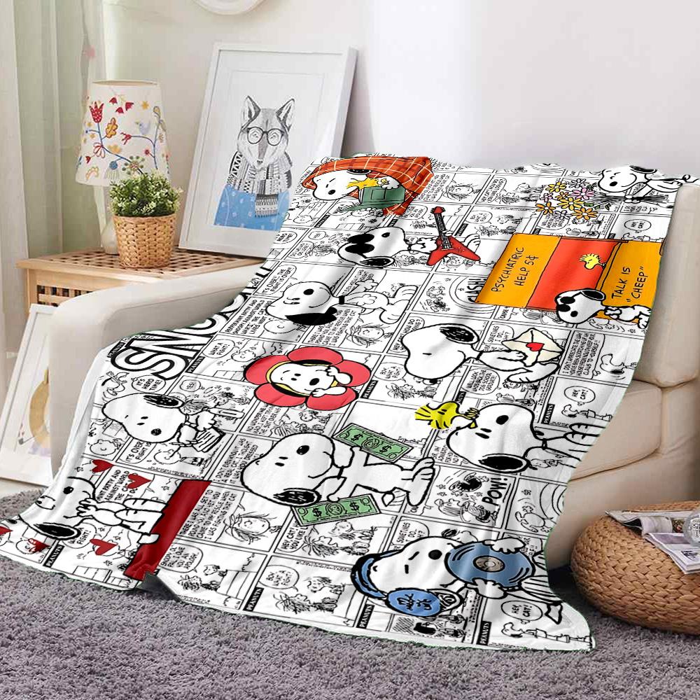 Snoopy Comics Flannel Blanket Throw Blanket Soft Warm Sofa Bed Camping home Decor Unique Christmas Gift C926797