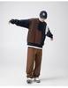 Unisex Color Block Striped Sweater, Autumn/Winter, Japanese Style, Loose Fit, Thick Knit