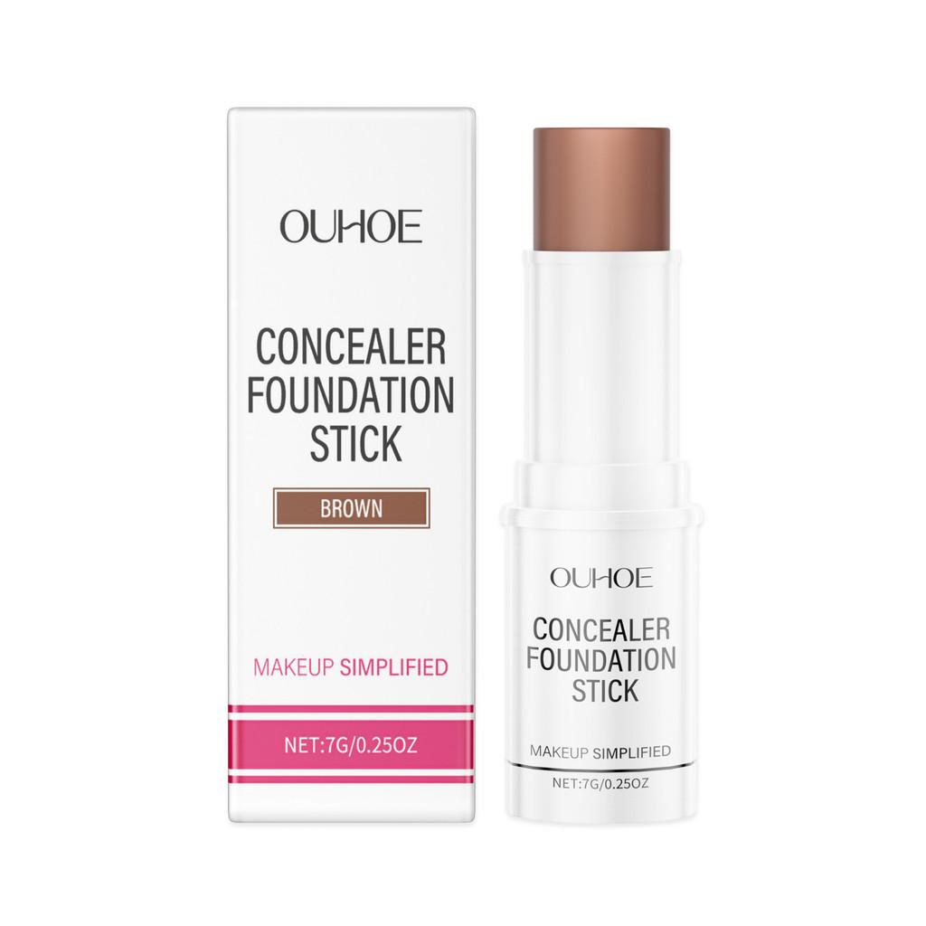 Ouhoe Waterproof Sweatproof Lightweight Concealer Foundation Stick Ivory Brown Wheat Natural Shades