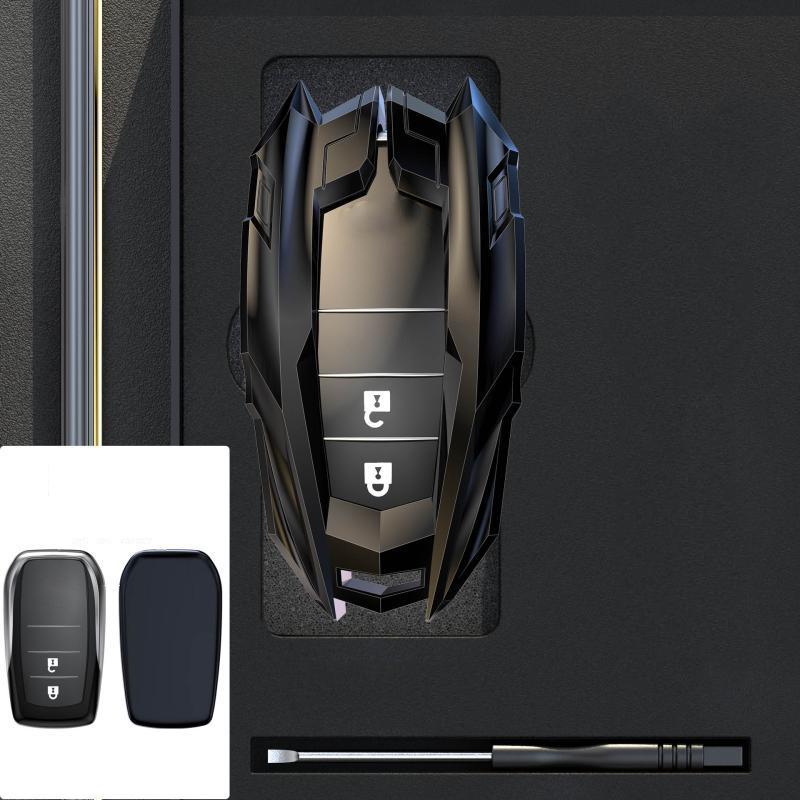 Alloy Car Key Case Cover Shell For Toyota Land Cruiser 200 300 Prado Crown TLK 200 Yaris Cross Hilux Innova Fortuner Camry 55