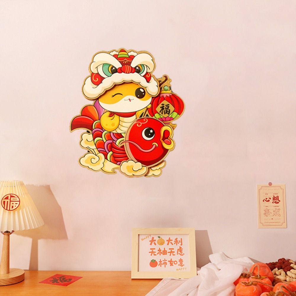 Chinese Style Snake Year Door Stickers Cute Spring Couplet Ornament New Home Decor Supplies  Party