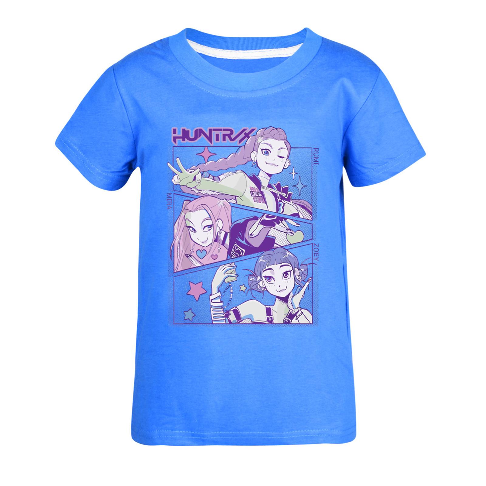 

Fashionable Round Neck Short Sleeve Work Clothes Printed Tops For KID Summer Tops 110