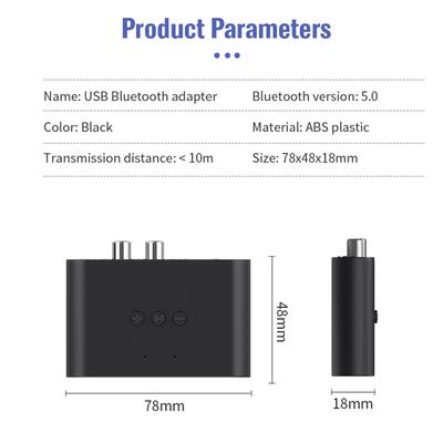 Odbiornik audio Bluetooth 5.0 3,5 mm AUX Jack U Disk NFC RCA Stereo Music Adapter bezprzewodowy z mikrofonem do zestawu samochodowego Głośnik Bluetooth