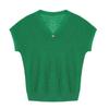 Plus Size V-Neck Fly Sleeve Ice Silk Knitwear - Lightweight Summer Top for Women