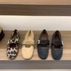 Chaussures Mary Jane rétro en daim à fond plat chaussures saison chaussures en coton velours chaussures à strass et duvet