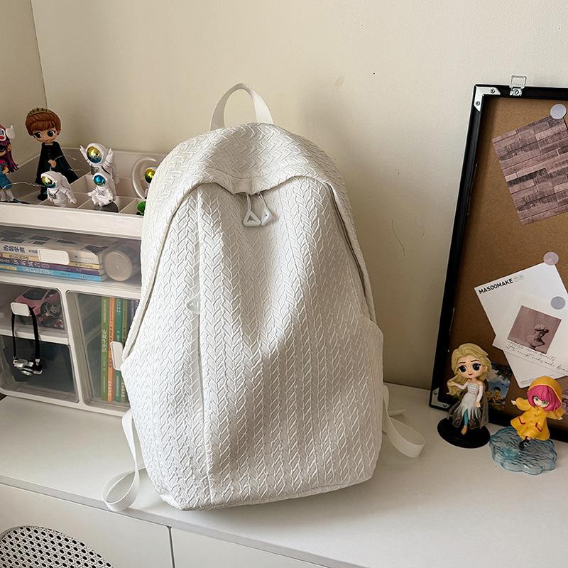 

Casual versatile large-capacity backpack New junior high school and high school student schoolbag Simple and lightweight backpack белый