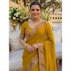Wedding Collection Soft Star Georgette Saree – Embroidery Cutwork Elegance