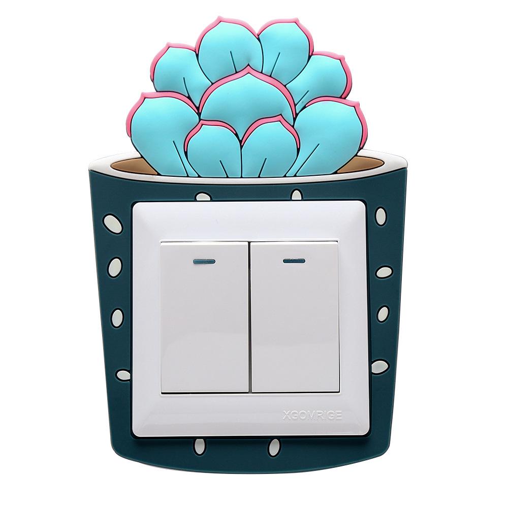 Luminous Cactus Switch Cover: Creative Wall Stickers and Decorative Socket Covers