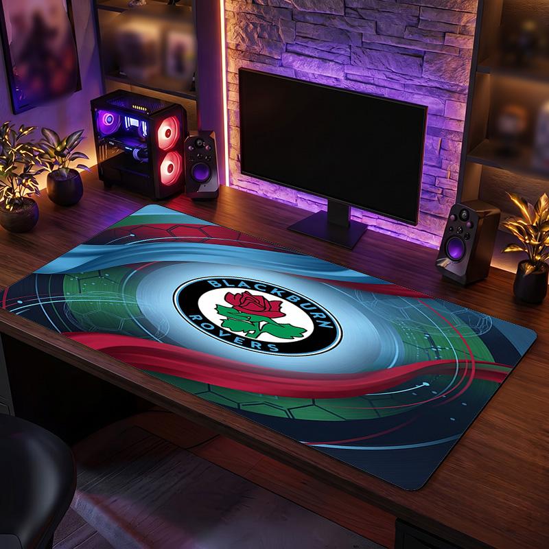 Tappetino per Mouse Grande Stampa Calcio Blackburn Rovers, Tappetino Esteso Antiscivolo per Scrivania da Gioco per Ufficio Casa