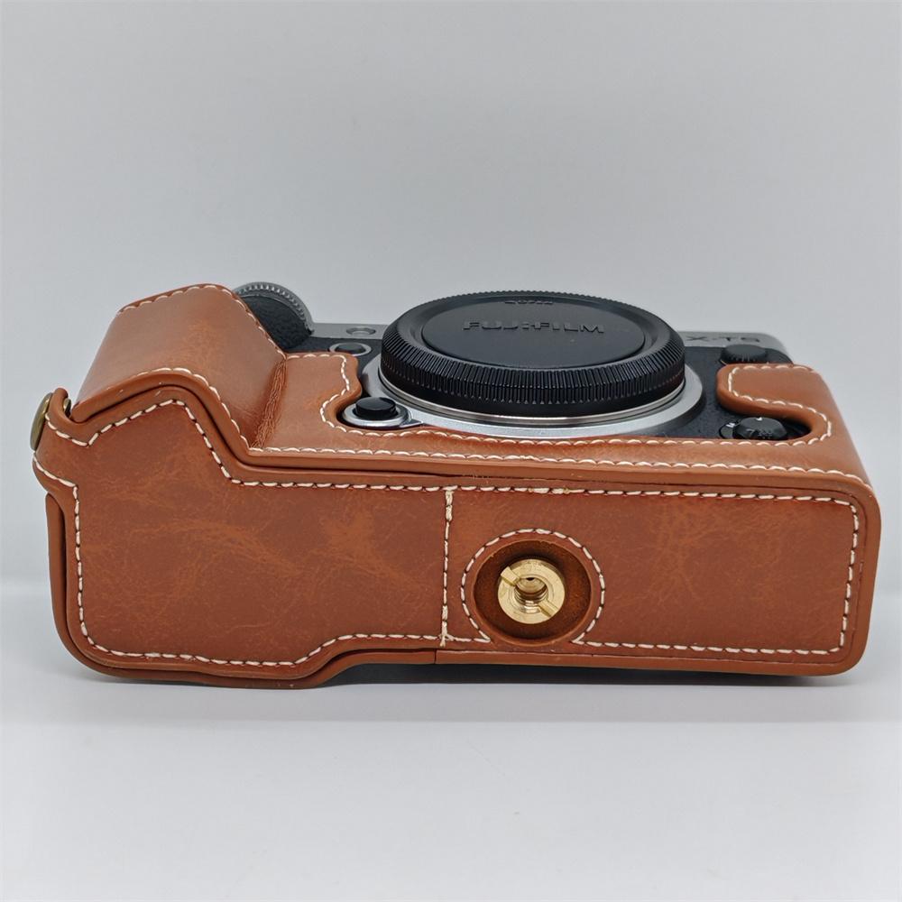 Skórzane etui połowiczne na aparat PU do Fujifilm XT5 Fuji X-T5 Pokrywa bazowa Osłona z otworem na baterię