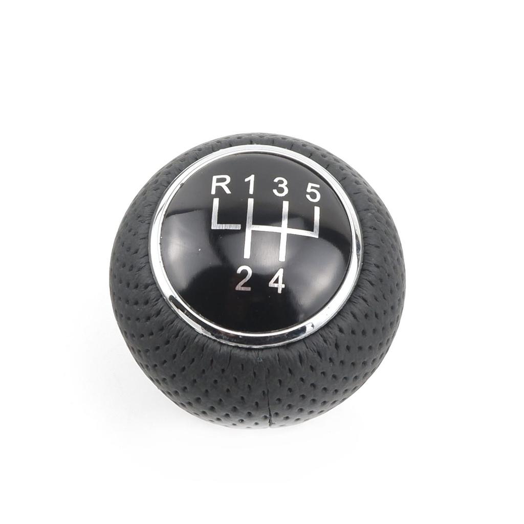 Universal Gear Shift Knob Ball Gear Stick 5 Speed Manual Shifter Lever Car Truck Racing Black PU Leather with Holes