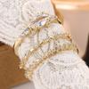 Delicate Gold Color Wedding Rings Set for Women Engagement Bridal CZ Stackable Ring Fashion Jewelry Size 6-10
