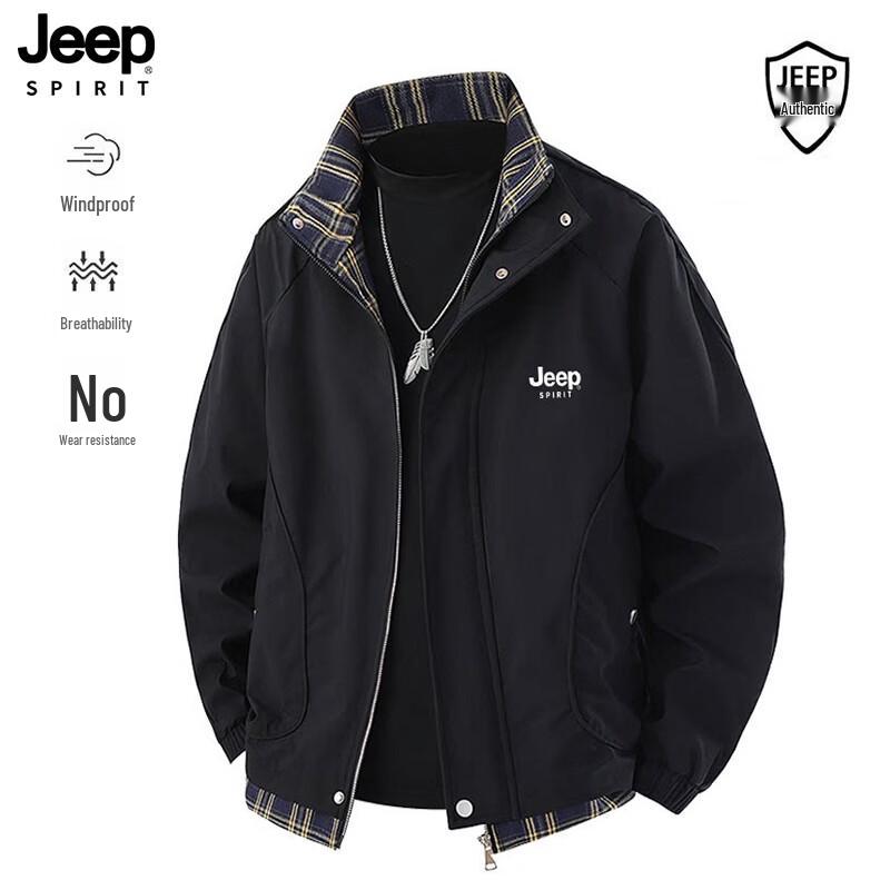 JEEP SPIRIT Men s Stand Collar Colorblock Jacket 3XL